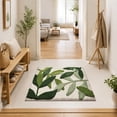 thumbnail image 2 of Tufted Bath Mat, Green Leaf Patterned Soft Absorbent Rugs with Non-Slip Rubber Backing for Front Door Bathroom Kitchen, 2 of 7
