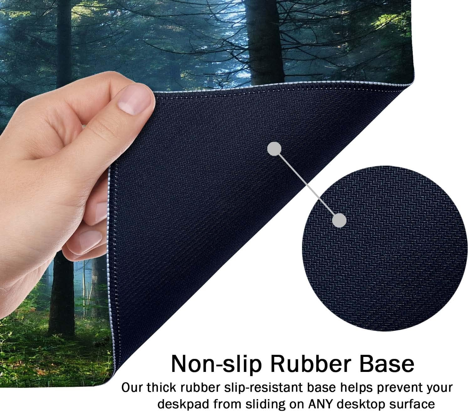 Extended Gaming Mouse Pad XXL ArtSo Large Keyboard Mat Long Mousepad Desk Decor Writing Pad Non Slip Rubber Base Stitched Edges for Work, Game, Office, Home, 35.4" x 15.7", Forest Morning