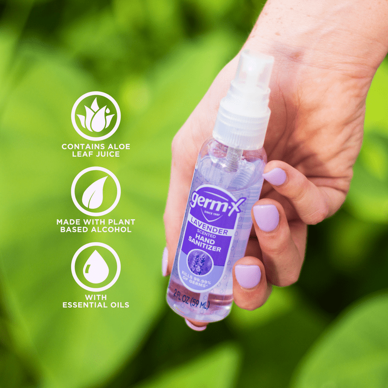 Germ X Hand Sanitizer Spray, Plant Based Alcohol, Hypoallergenic
