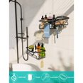 thumbnail image 3 of HapiRm Shower Caddy Shelf with 11 Hooks, Shower Rack for Hanging Razor, Soap and Shower Gel, No Drilling Bathroom Shelf with 3-4 Traceless Adhesive Hooks（Black), 3 of 7