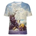 thumbnail image 5 of Fruit Purple Grapes T Shirts Basic T-Shirt Short Sleeve Ladies Tee Shirt Summer Graphic Clothing, 5 of 6
