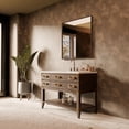 thumbnail image 2 of Norwalk 48 in W x 22 in D Brown Oak Single Bath Vanity, White Quartz Top, and Faucet Set, 2 of 7