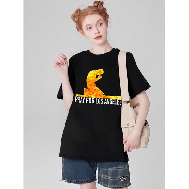 Heart Print T-shirt, Short Sleeve Crew Neck Casual Top For Summer & Spring, Women's Clothing