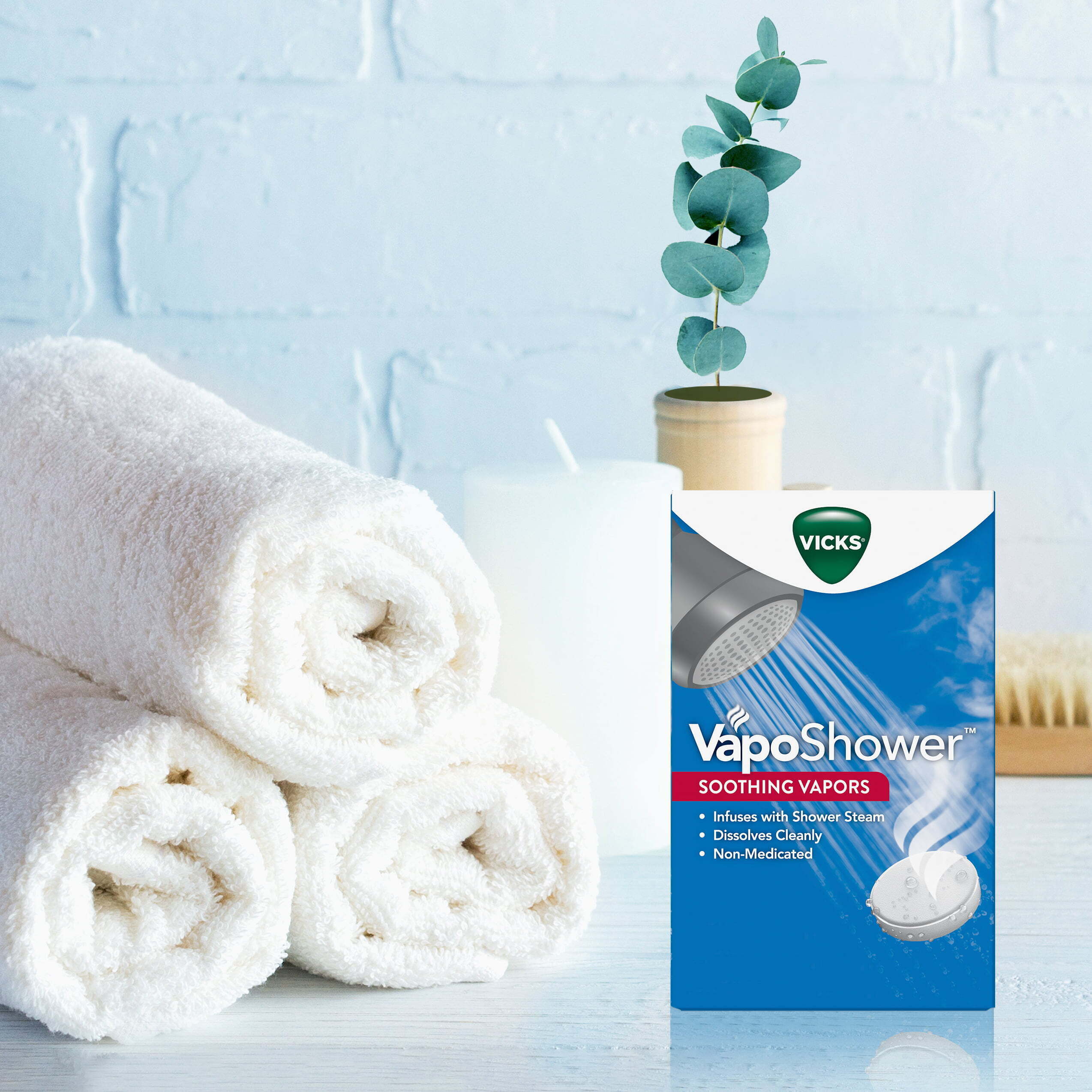 Vicks Vapo Shower, Dissolvable Shower Tablets for Cold Relief, Soothing and Non-Medicated, 3 Ct - image 7 of 10