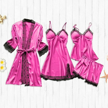

WGOUP Women s Sexy Nightgown Long Nightgown Can Be Love Fun Nightgown Hot Pink