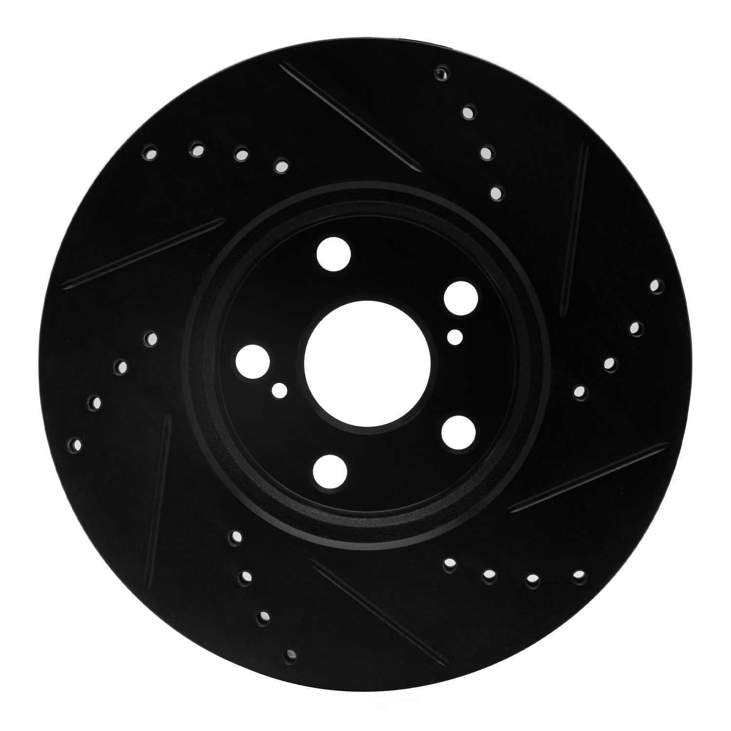 Dynamic Friction Company 633-76081L DFC Brake Rotor - Drilled And Slotted - Black