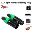 thumbnail image 4 of 1 Pair XLR 3Pin Male Female DIY Audio Cable Connectors Solder Plug (Green), 4 of 9