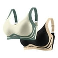 thumbnail image 2 of 2PCS Wirefree Sports Bras for Women No Underwire Push up Plus Size Solid Color Full Coverage Bralette Bras Women's Bralette Breathable Underwear Daily Bra Black L, 2 of 3