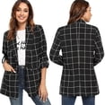 thumbnail image 2 of Chaqueta informal ligera con mangas enrollables y blazer abierto para mujer, 2 of 5