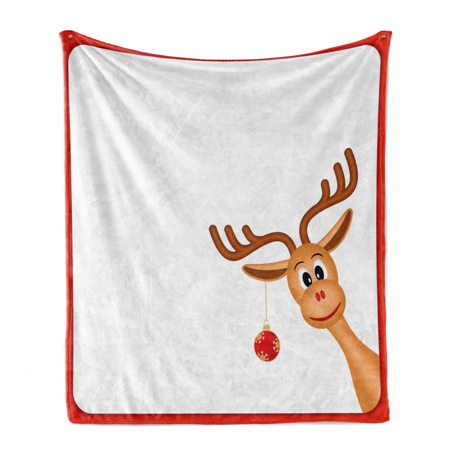 Soft Fleece Throw Blanket for Couch,Christmas Reindeer Antlers,Flannel Bed Blankets Lightweight Plush & Warm Decorative,Red Plaid Check Buffalo,Sofa Travel Camping Blankets for All Seasons,50x60inch