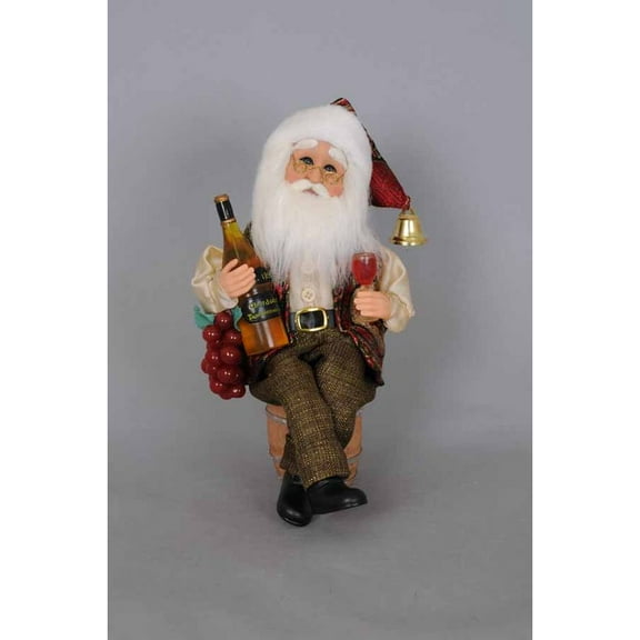 Karen Didion Originals Wine Santa Figurine, 13 Inches