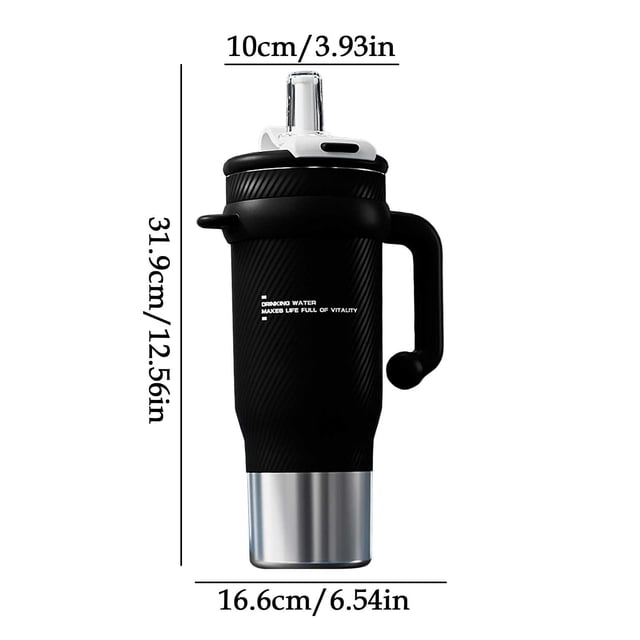 Vaso térmico de 40 oz con tapa de acero inoxidable Iceberg, gran capacidad, con pajita, ideal para viajes en coche, con aislamiento al vacío, perfecto para el hogar, la oficina o el gimnasio.