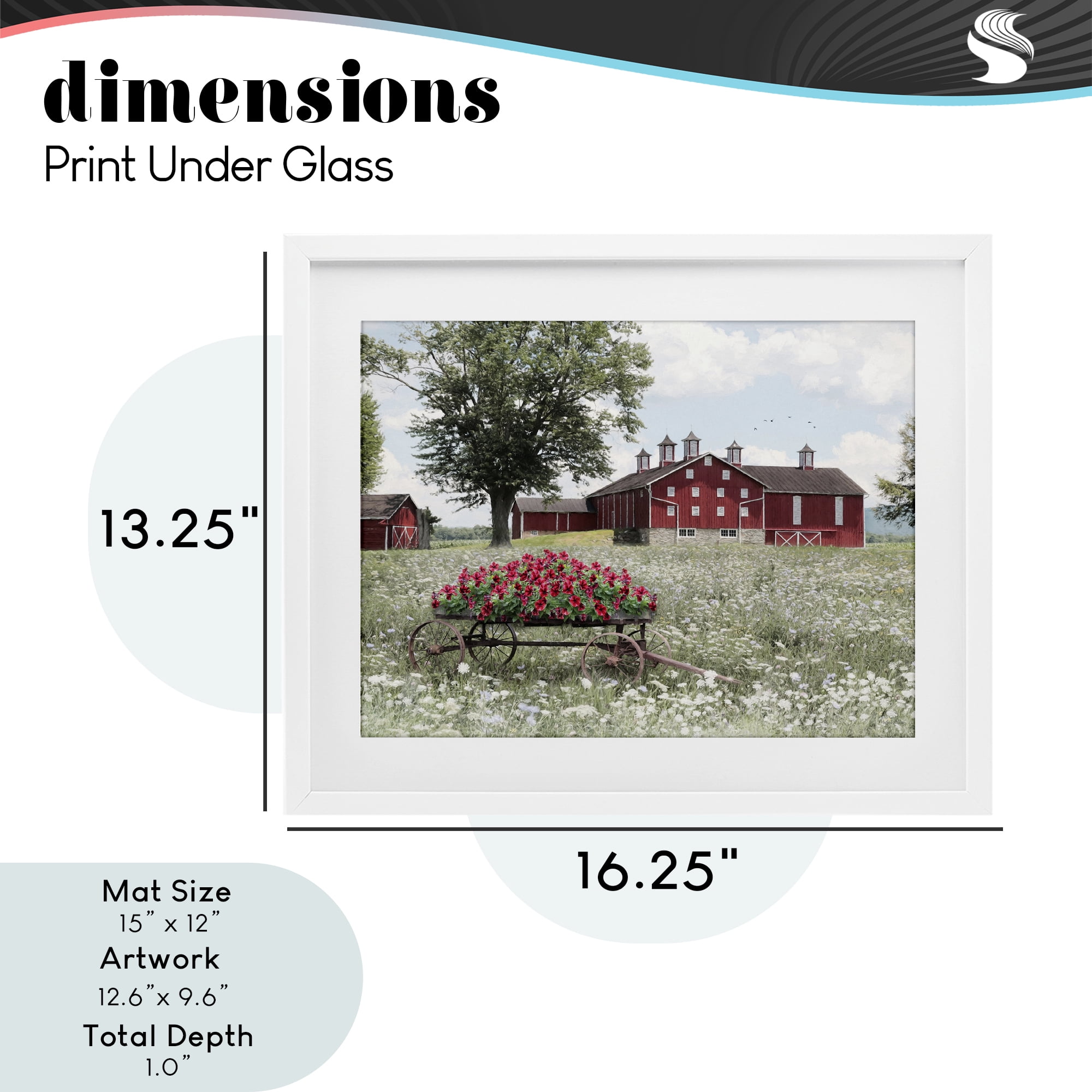 Stupell Industries Old Milton Farm White Framed Print Under Glass, design by Lori Deiter