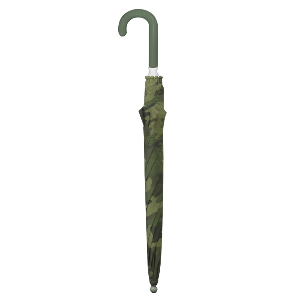 The Weather Station Children's Rain Umbrella, Camo, Stick Umbrella with Curved Handle