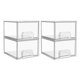 thumbnail image 1 of Paquete de 4 organizadores de maquillaje apilables,contenedores de plástico transparente para cambiador, baño, cocina o lavandería, debajo del fregadero, gabinetes de medicina, despensa, 1 of 7