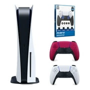 Sony Playstation 5 Disc with Extra Controller and FPS Grip Kit Bundle - Cosmic Red