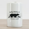 thumbnail image 2 of Bear Ceramic Toothbrush Holder, Strong Grizzly Bear in the Forest Vintage Grunge Look Life in the Mountains Theme, Decorative Versatile Countertop for Bathroom, 4.5" X 2.7", Black White, 2 of 4