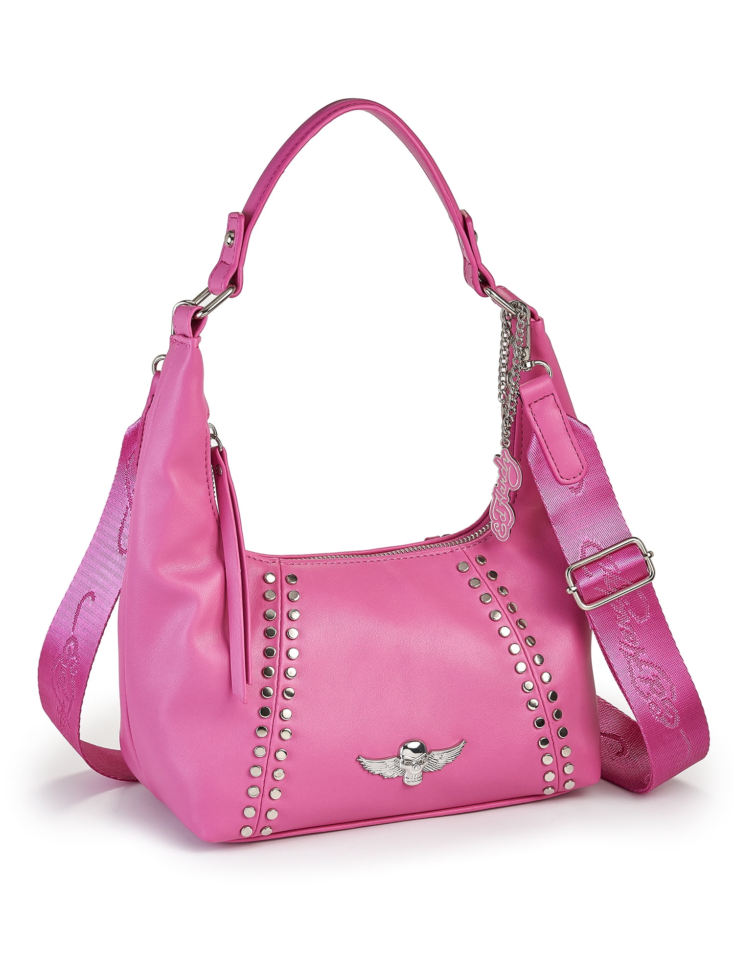 Ed Hardy Lorna Hobo Crossbody Bag - Stylish Skull Hardware