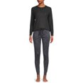thumbnail image 4 of Jaclyn Women's Long Sleeve Waffle Top and Jogger Sleep Set, 2-Piece, 4 of 5