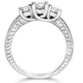 thumbnail image 2 of Pompeii 1 cttw Vintage Diamond Three Stone Engagement Ring 14K White Gold (G-H,I1-I2), 2 of 5