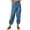 Blue, variant on Loose Pants for Women Summer Capri Pants Contrast Slim Fit Sporty Cropped Harem Lightweight Trousers Petite Pants for Women Khaki L