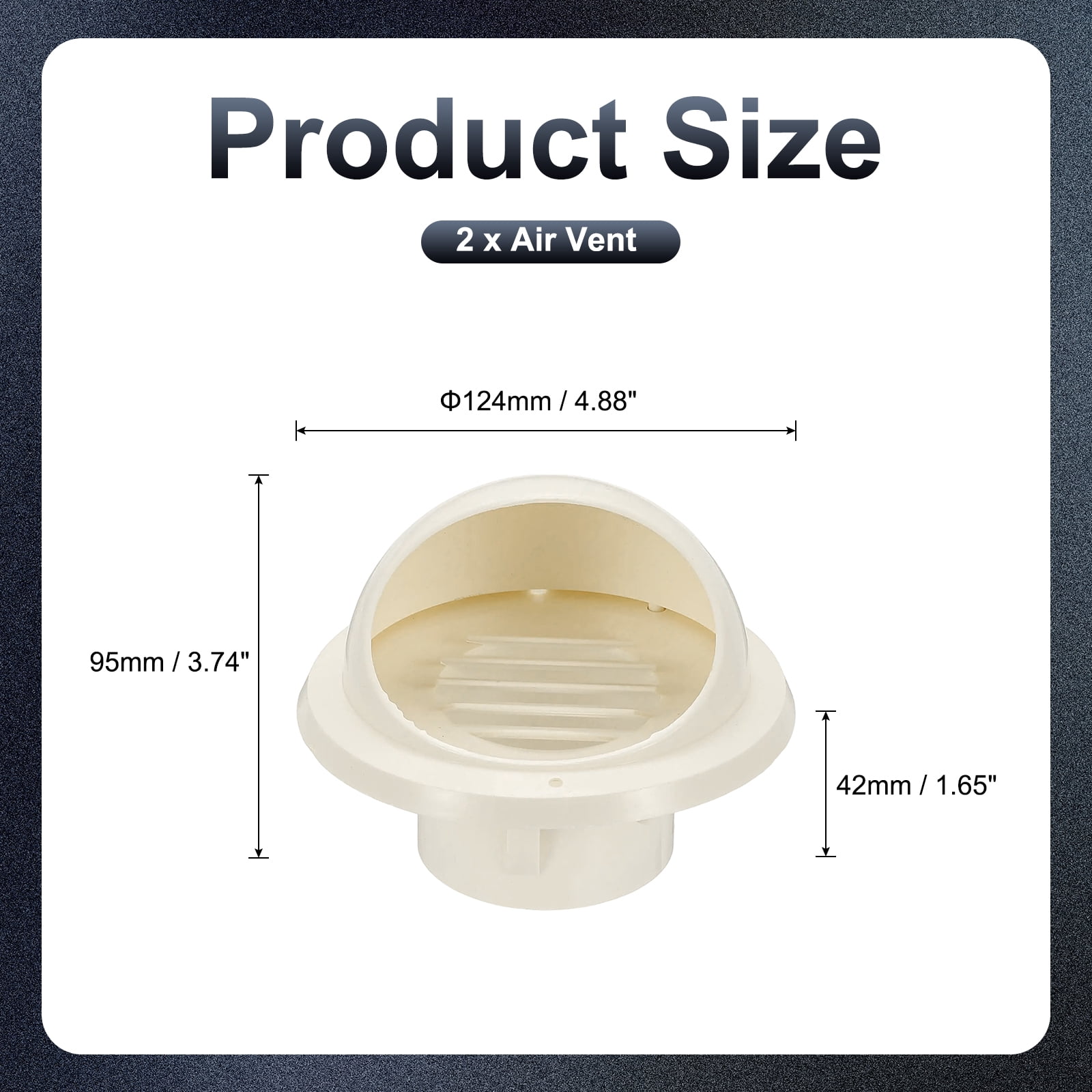 Uxcell 3" Round Soffit Air Vents 2 Pcs Removable Half Spherical Air Vent Cap White