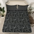 thumbnail image 2 of jejeloiu Abstract Zebra Print Queen Sheet Sets,Gray Black Bed Set For Girls Boys 4pcs, 2 of 7