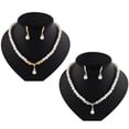 thumbnail image 1 of 2 juegos de joyas de pendientes de collar de de cristal chapado en oro / plata para mujer Salvador collar y pendientes, 1 of 10