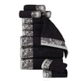 thumbnail image 2 of BNM Cotton Floral Border 12 Piece Assorted Towel Set, Black, 2 of 6