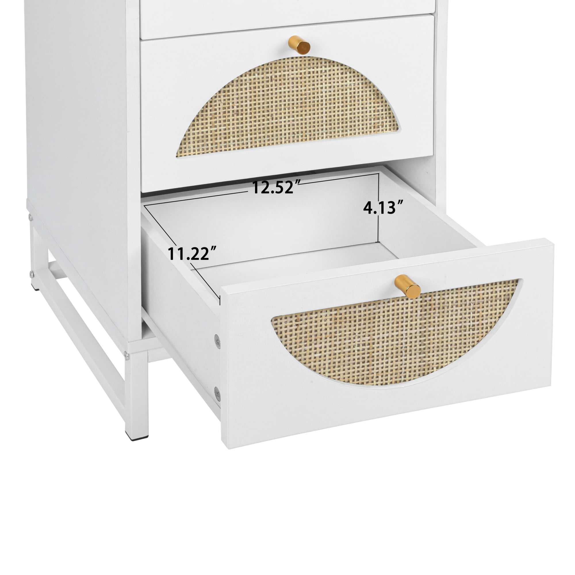 Resenkos Natural Rattans Chest of Drawer with 4 Drawer Dresser for Bedroom Diversified Storage Organizer