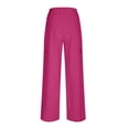 thumbnail image 4 of Summer Savings! Enjoytime Women's Wide Leg Pants with Drawstring Elastic Waist Comfy Loose Palazzo Pants with Pockets Solid Casual Pants for Women, 4 of 7