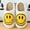 White, variant on Lankey Smiley Face Slippers for Women Men Anti-Slip Soft Plush Comfy Indoor Fuzzy Slippers Couple Style Home Shoes