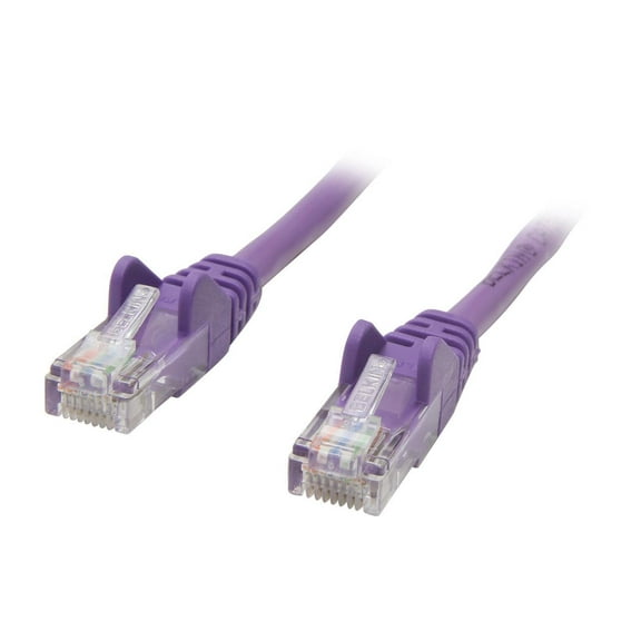 7FT CAT5E SNAGLESS PATCH CABLE, UTP, PURPLE PVC JACKET, 24AWG, T568B, 50 MICRON,