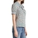 thumbnail image 4 of INSPIRAR CHIC Blusa de Mujer con Cuello en V, Manga Abullonada y Floral, Talla XL, Azul Claro, 4 of 7