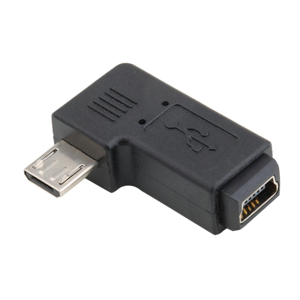 Mini 5 Pin Male to USB Micro 5 Pin Female 90 Degree Angle Adapter Converter AV 