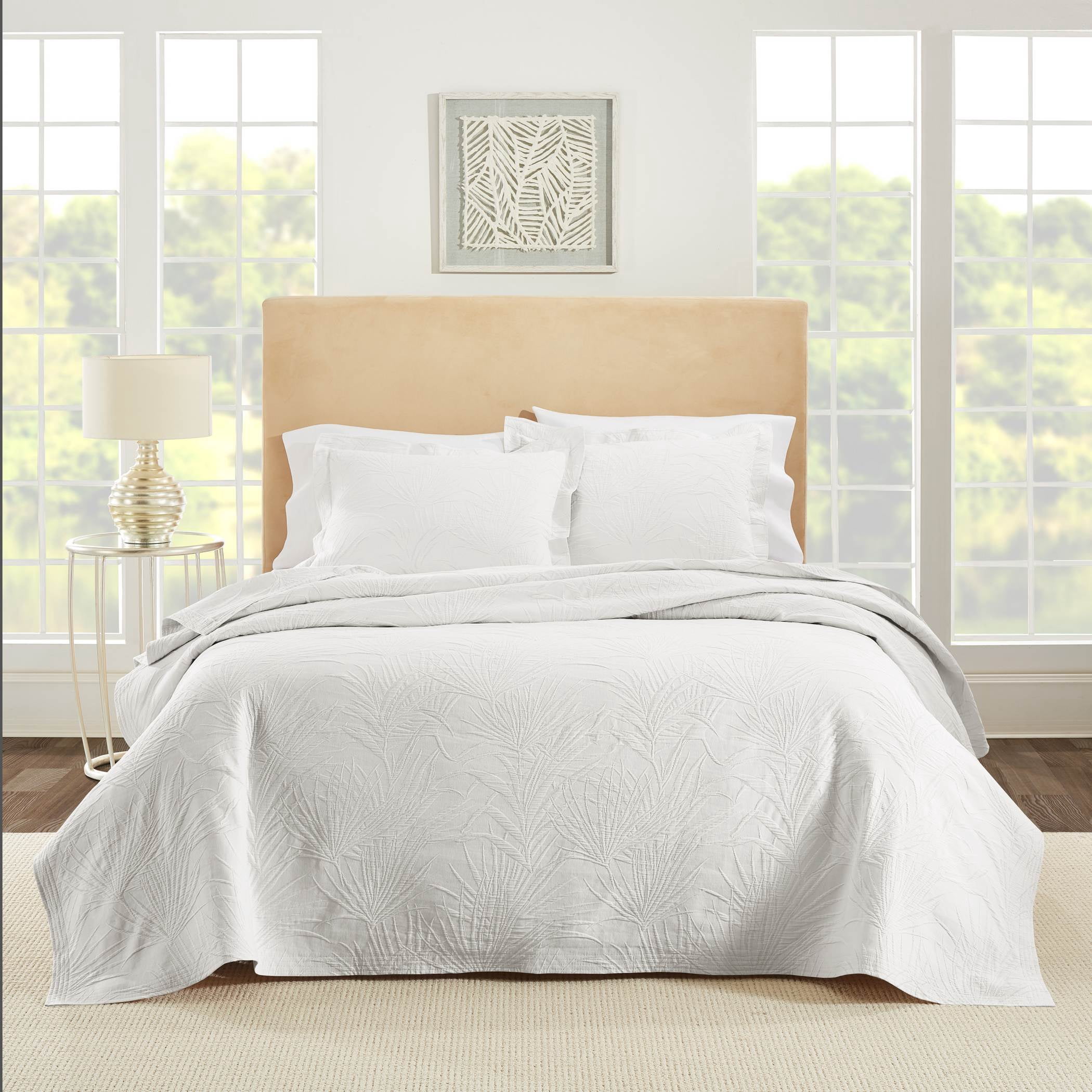 Ella European Matalasse Coverlet Set King White