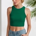 thumbnail image 2 of Women Casual Basic Sleeveless High Neck Rib-Knit Y2k Crop Tank Top, 2 of 3