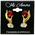 thumbnail image 2 of Mi Amore Hands Post-Earrings Gold-Tone/Red, 2 of 2