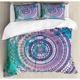 thumbnail image 3 of Ambesonne Ethnic Duvet Cover Set, Mandala Eastern, 2-Calking, Lilac and Blue, 3 of 3
