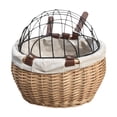 thumbnail image 1 of koolsoo Bike Basket Storage Basket Woven Pet Carrier Front Basket for Riding Wood Color, 1 of 9