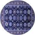 thumbnail image 1 of Ahgly Company Indoor Round Oriental Blue Industrial Area Rugs, 4' Round, 1 of 4