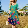 thumbnail image 2 of Colorful Dots Short Sleeved Dress Summer Dresses Birthday Dress for Women Luxury 2025 Dress Party Night, 2 of 6