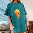 thumbnail image 2 of IROINNID Womens Fashion Short Sleeve Summer Pizza Printed Casual Loose Top Pullover T-shirt Spring Saving, 2 of 7