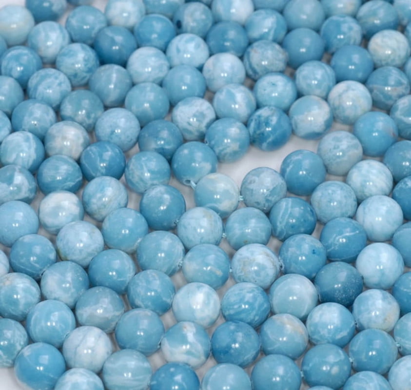 Larimar Quartz Gemstone Grade AAA Sky Blue Round Loose Beads 4mm 5mm 6mm 8mm 15.5 inch Full Strand