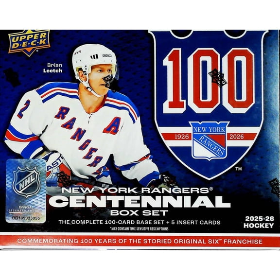 2025-26 NHL UPPER DECK New York Rangers 100 Centennial Hockey Factory Sealed Box Set 105 Cards