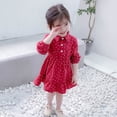 thumbnail image 3 of Toddler Girls Dress Kids Long Sleeve Cotton Heart Print Dress Button Down Shirts Dress Casual Princess Dress Valentine's Day Outfit 1-8T, 3 of 9