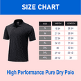 thumbnail image 2 of Zfeel Men's Pure Dry Fit Polo Shirt, High Performance, Short Sleeve, Polyester, Black, 5 Pack, 3XL, 2 of 6
