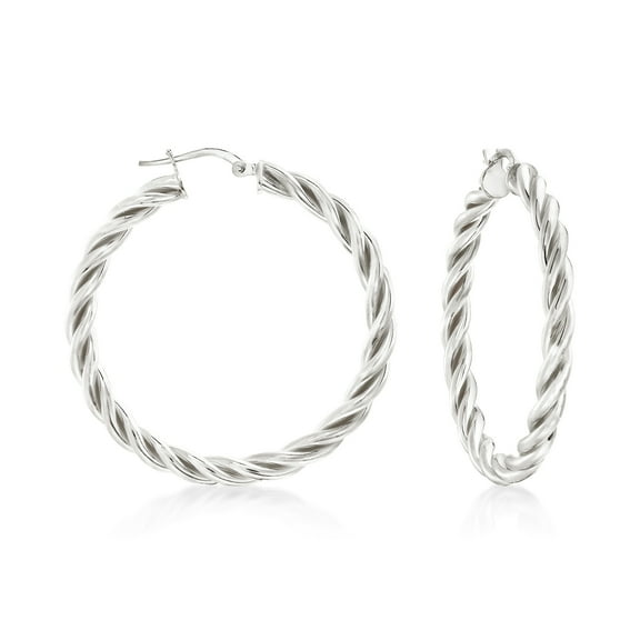 Ross-Simons Italian Sterling Silver Medium Twisted Hoop Earrings, Women's, Adult