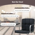 thumbnail image 3 of YRLLENSDAN Tall Bar Stools Set of 2 High Bar Chairs with Armrest Kitchen Bar Stools Swivel Adjustable Bar Stool Leather Island Chairs Set of 2 Counter Height Bar Stools with Back,Black, 3 of 8