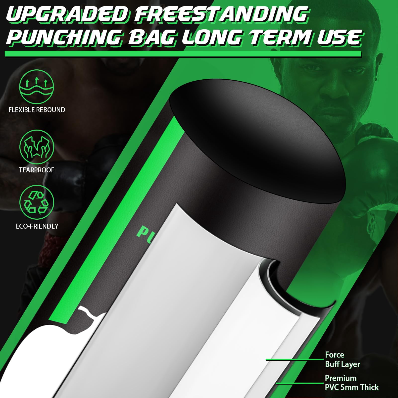 Freestanding Punching Bag With Gloves  70'' Heavy Boxing Stand For Adult Teens Standing Women Men Inflatable Kickboxing Bags Beginners Mma Muay Thai Fitness